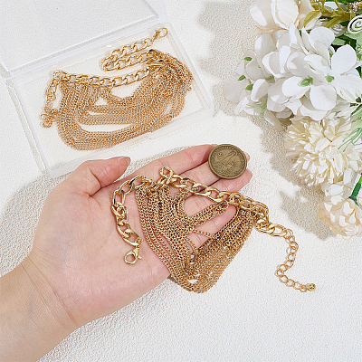 4Pcs Alloy Multi-Layered Chain Tassel High Heel Decor Anklets for Women AJEW-PH0007-78G-1