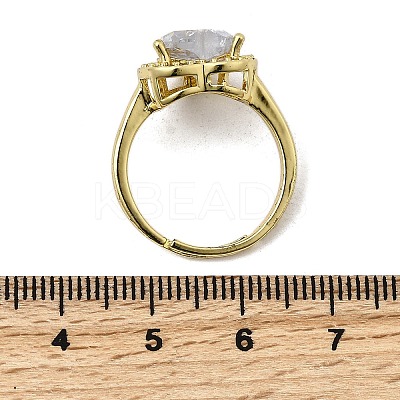 Brass Micro Pave Cubic Zirconia Adjustable Finger Rings for Women RJEW-L130-003G-1