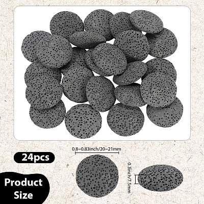 24Pcs Unwaxed Natural Lava Rock Beads G-PA0002-11A-1
