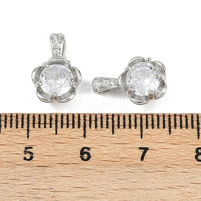 Brass Micro Pave Cubic Zirconia Charms KK-F906-01P-1