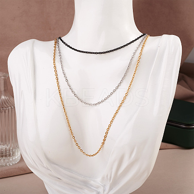 6m 3 Colors PVD Vacuum Plating 304 Stainless Steel Textured Cable Chains CHS-YS0001-04-1