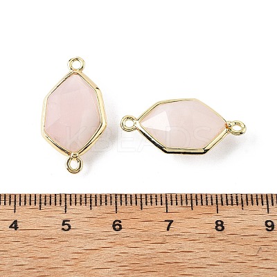 Natural Rose Quartz Faceted Connector Charms G-H323-05G-04-1