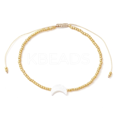 Natural Pearl & Seed Braided Bead Bracelets BJEW-JB09722-02-1