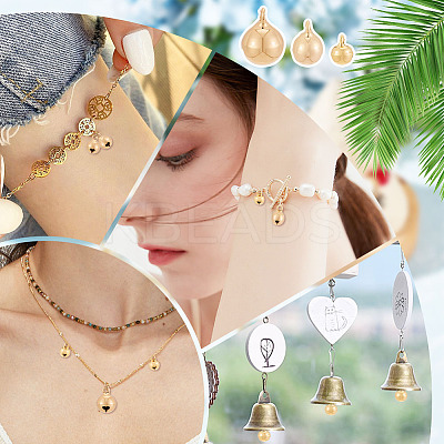 30Pcs 3 Styles Brass Bell Charms KK-BC0008-94-1