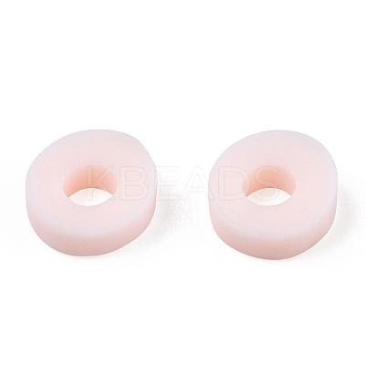 Flat Round Handmade Polymer Clay Bead Spacers X-CLAY-R067-4.0mm-27-1