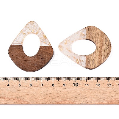 Transparent Resin and Walnut Wood Pendants RESI-T057-07N-1