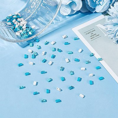 120Pcs 3 Styles Synthetic Turquoise & Howlite Beads G-AR0005-93-1