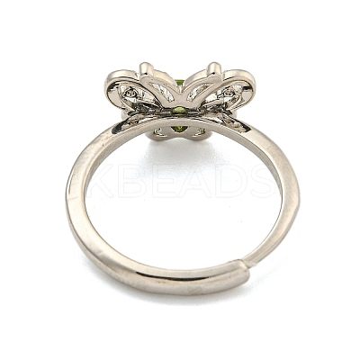 Butterfly Brass Adjustable Rings RJEW-G317-05P-1