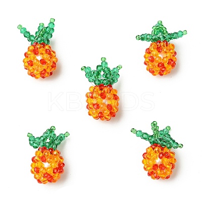 Handmade Nylon Wired Glass Beaded Pendants PALLOY-CJ00107-1