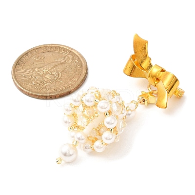 Shell Pearl Beaded Bell Pendant Brooch JEWB-MZ00002-1