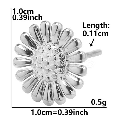 304 Stainless Steel Flower Stud Earrings for Women BE5708-1-1