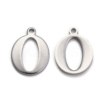 Tarnish Resistant 304 Stainless Steel Alphabet Charms STAS-H122-O-P-1
