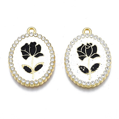 Rack Plating Alloy Enamel Pendants PALLOY-S132-337B-1
