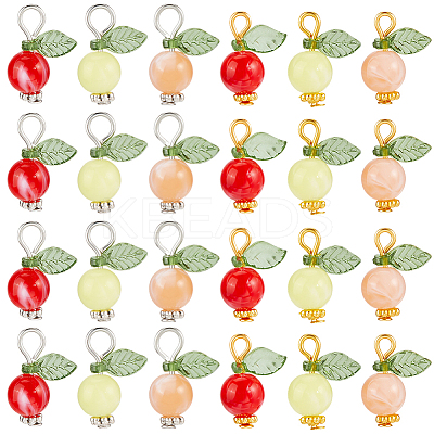 120Pcs 6 Styles Acrylic Pendants PALLOY-BM00011-1