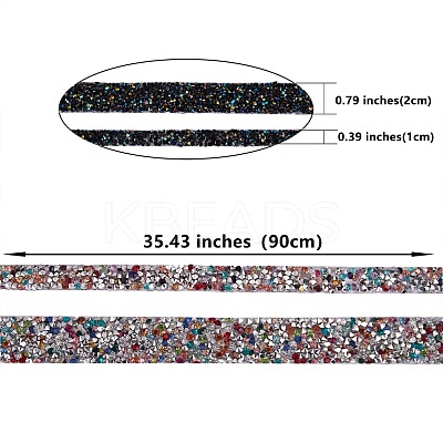 4 Yards 4 Styles Glitter Resin Hotfix Rhinestone(Hot Melt Adhesive On The Back) DIY-SZ0002-30-1