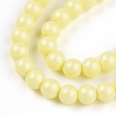 Baking Paint Pearlized Glass Pearl Bead Strands HY-N002-3mm-B03-1