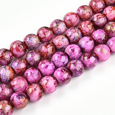 Baking Paint Glass Beads Strands X-DGLA-N003-10mm-B03-1