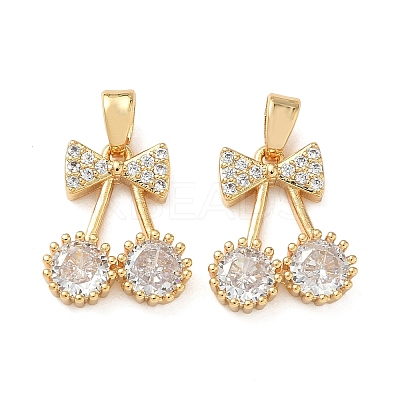 Brass Micro Pave Cubic Zirconia Pendants KK-Z136-72G-1