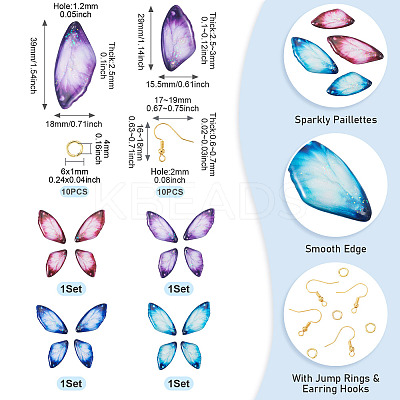DIY Butterfly Wings Dangle Earring Making Sets DIY-TA0013-28-1