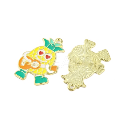 Golden Plated Alloy Enamel Pendants ENAM-Z017-10G-02-1