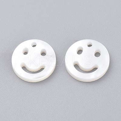 Natural White Shell Mother of Pearl Shell Charms SSHEL-L018-002-1