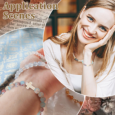 4Pcs Synthetic Imperial Jasper & Synthetic Howlite Round Bead Stretch Bracelets BJEW-ME00008-1