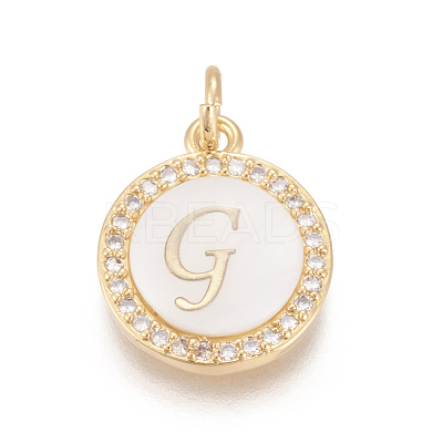 Brass Micro Pave Cubic Zirconia Pendants ZIRC-L078-043G-NR-1