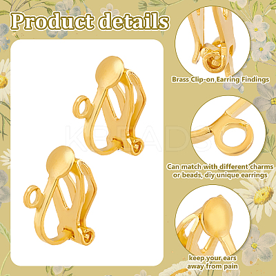 100Pcs Brass Clip-on Earring Findings FIND-PH0002-55A-1