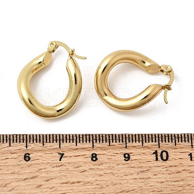 Oval 201 Stainless Steel Hoop Earrings EJEW-Z151-05G-1