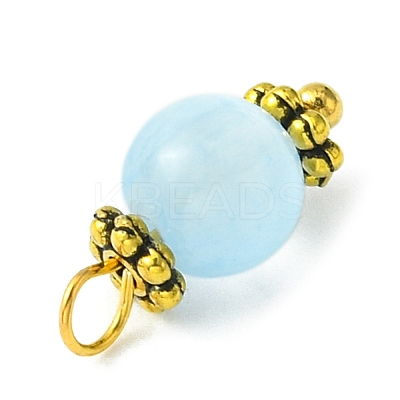 Natural Selenite Dyed Round Charms PALLOY-JF02218-1
