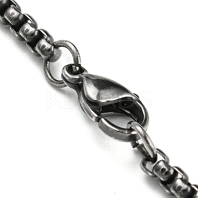 304 Stainless Steel Box Chain Necklace NJEW-D046-02B-1