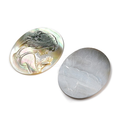 Natural Black Lip Shell Cabochons SSHEL-I026-04B-04-1