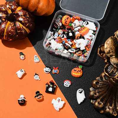 14 Styles Halloween Theme Luminous Resin Decoden Cabochons CRES-FS0001-29-1