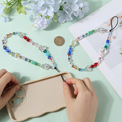 Nylon & Resin & Glass & Glass & Crystal Mobile Straps AJEW-WH20002-56-1