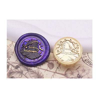 Halloween Series Wax Seal Brass Stamp Heads AJEW-M039-01E-1