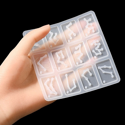Twelve Constellations Rectangle Pendants Silicone Molds DIY-YW0006-67-1