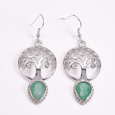 Brass Dangle Earrings EJEW-G240-B08-1