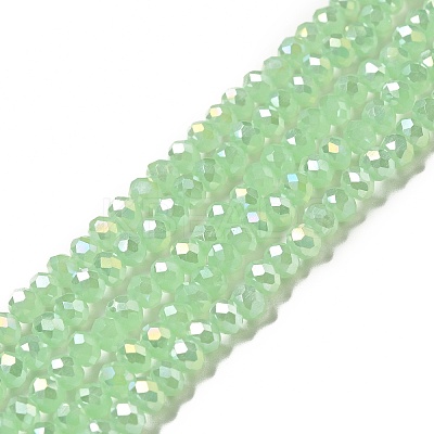 Electroplate Imitation Jade Glass Rondelle Beads Strands X-EGLA-F050B-02AB-1