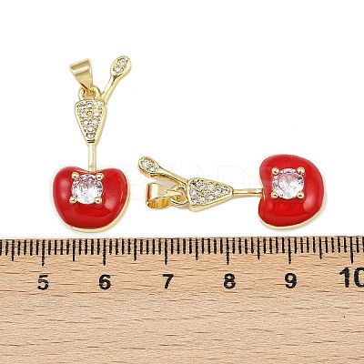 Brass Micro Pave Cubic Zirconia Pendants KK-C095-06G-1