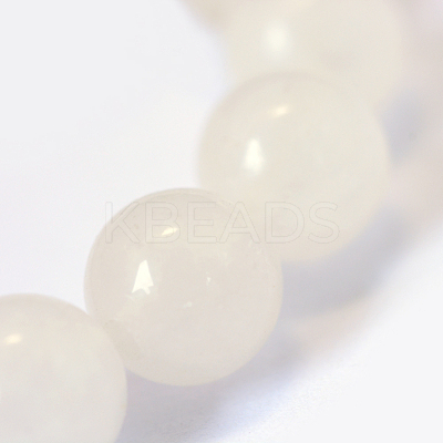 Natural White Jade Round Bead Strands X-G-E334-4mm-13-1