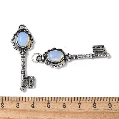 Key Brass Opalite Big Pendants KK-D361-01AS-22-1