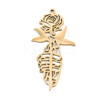 Hollow 304 Stainless Steel Pendants STAS-Z183-01G-1