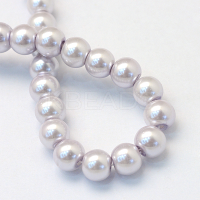 Baking Paint Pearlized Glass Pearl Round Bead Strands HY-Q003-4mm-25-1