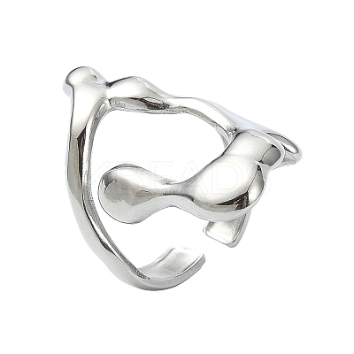 304 Stainless Steel Cuff Rings for Women RJEW-M019-05P-1
