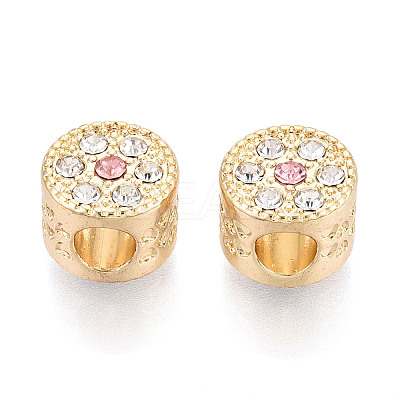 Rack Plating Alloy Rhinestone European Beads FIND-N011-03KCG-1