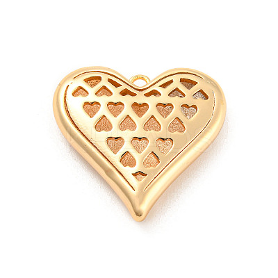 Valentine's Day Hollow Brass Pendants KK-P255-02G-1