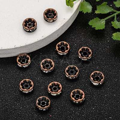 Brass Rhinestone Rondelle Space Beads RB-H035-29-1