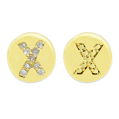 Brass Micro Pave Clear Cubic Zirconia Beads KK-T030-LA843-XX3-1