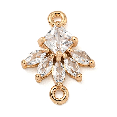 Brass Pave Clear Cubic Zirconia Connector Charms LS-ZIRC-U004-02G-01-1