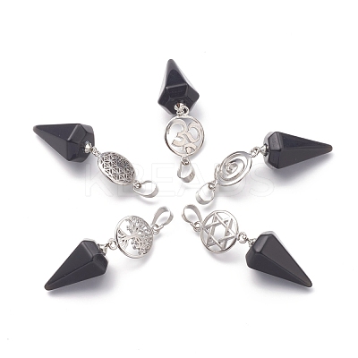 Obsidian Pendants G-O194-15-1
